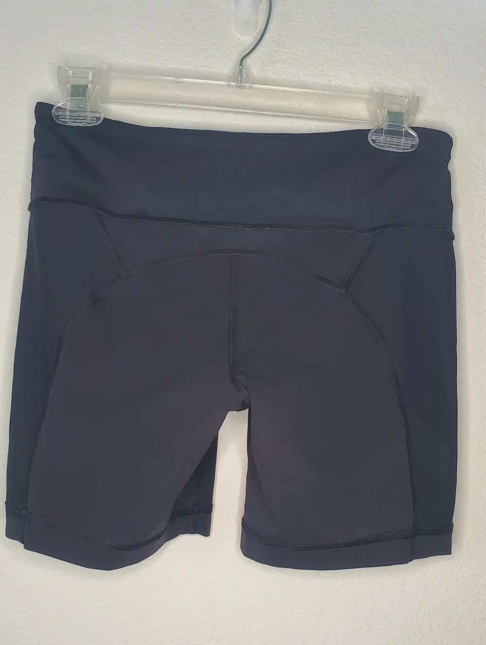 Lululemon Run Dart & Dash Black Bike Shorts 6 Contrast Quilt Waistband Hiking